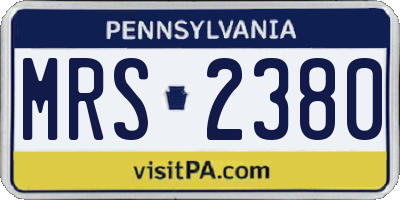 PA license plate MRS2380