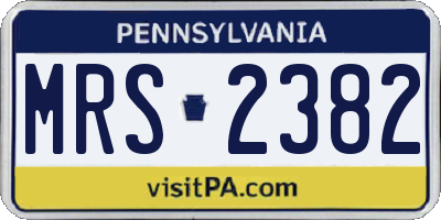 PA license plate MRS2382