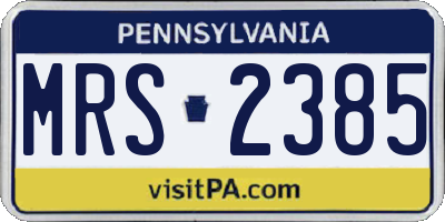 PA license plate MRS2385