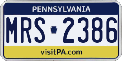 PA license plate MRS2386