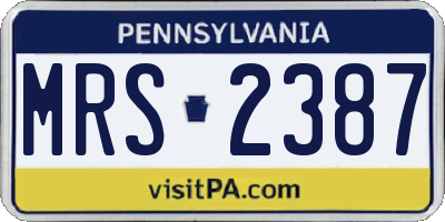 PA license plate MRS2387