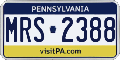 PA license plate MRS2388