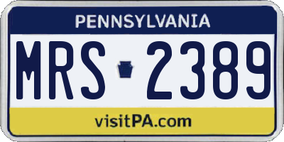 PA license plate MRS2389