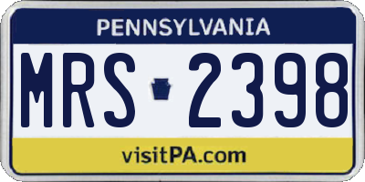 PA license plate MRS2398