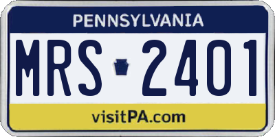 PA license plate MRS2401