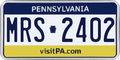 PA license plate MRS2402
