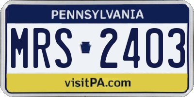 PA license plate MRS2403
