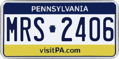 PA license plate MRS2406