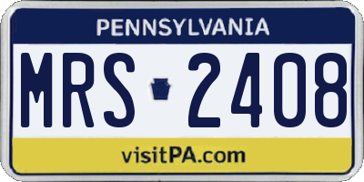 PA license plate MRS2408