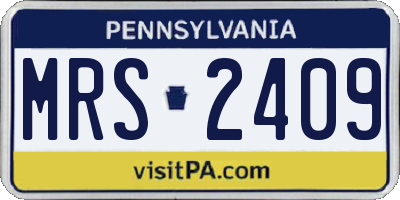 PA license plate MRS2409