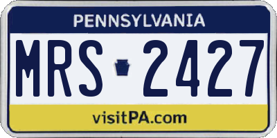 PA license plate MRS2427