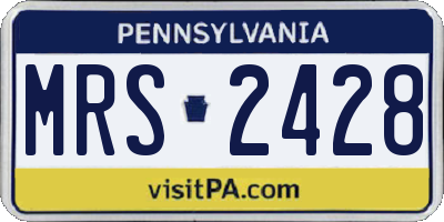 PA license plate MRS2428