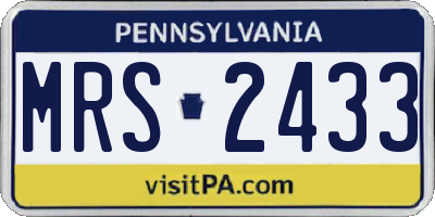 PA license plate MRS2433