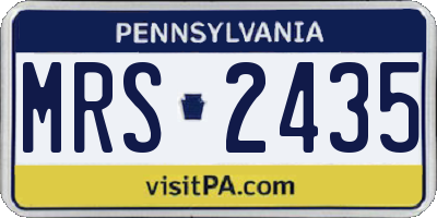 PA license plate MRS2435