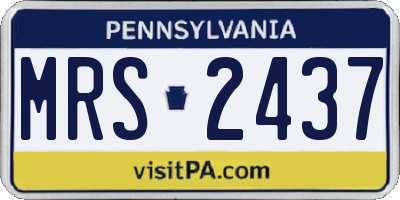 PA license plate MRS2437
