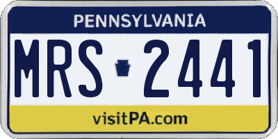 PA license plate MRS2441