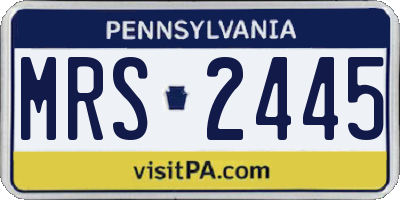 PA license plate MRS2445