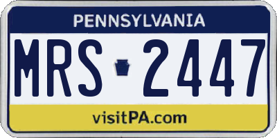 PA license plate MRS2447