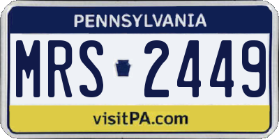 PA license plate MRS2449