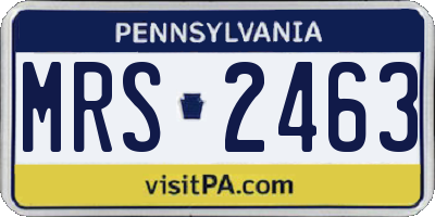 PA license plate MRS2463