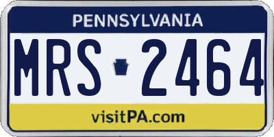 PA license plate MRS2464