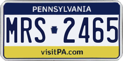 PA license plate MRS2465