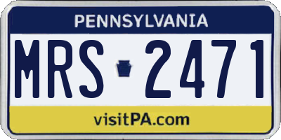 PA license plate MRS2471