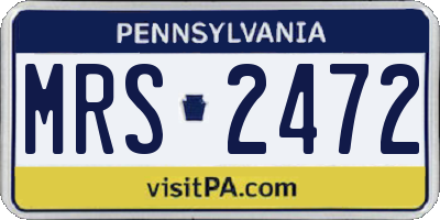 PA license plate MRS2472
