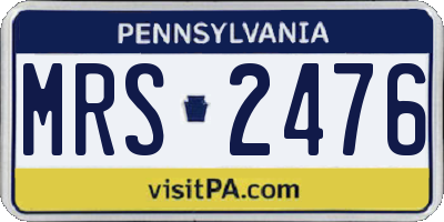 PA license plate MRS2476