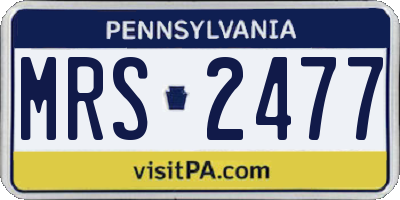 PA license plate MRS2477