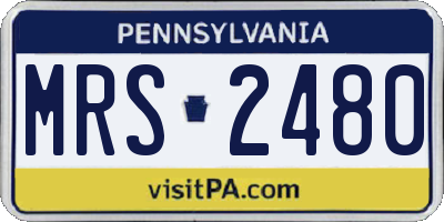 PA license plate MRS2480