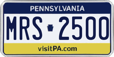 PA license plate MRS2500