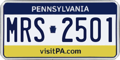 PA license plate MRS2501