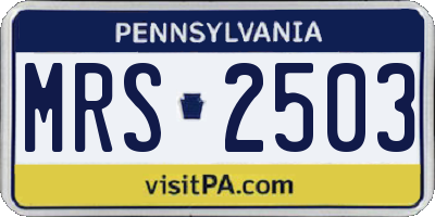 PA license plate MRS2503