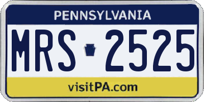 PA license plate MRS2525