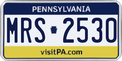 PA license plate MRS2530