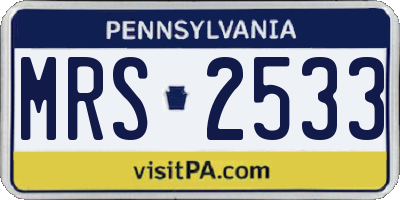 PA license plate MRS2533