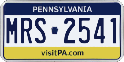 PA license plate MRS2541