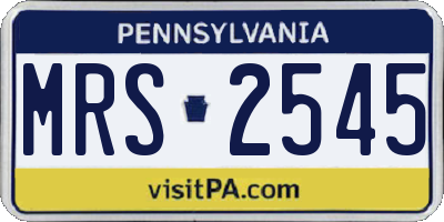 PA license plate MRS2545