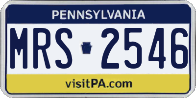 PA license plate MRS2546