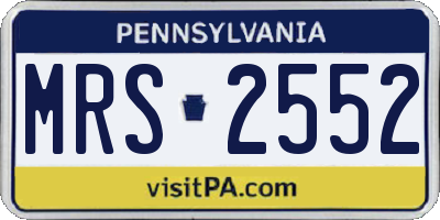 PA license plate MRS2552