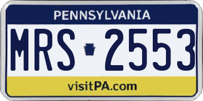 PA license plate MRS2553