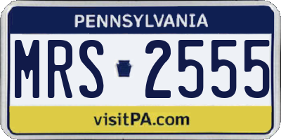 PA license plate MRS2555