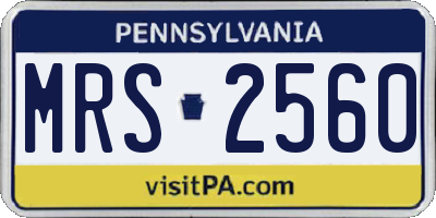 PA license plate MRS2560