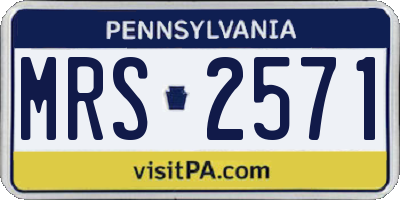 PA license plate MRS2571