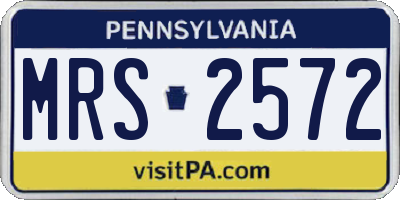 PA license plate MRS2572