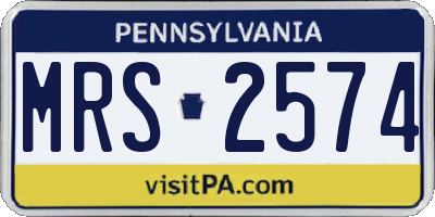 PA license plate MRS2574