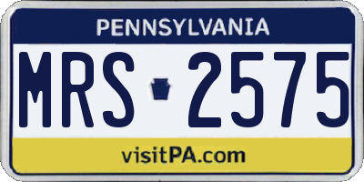 PA license plate MRS2575
