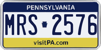 PA license plate MRS2576