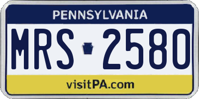 PA license plate MRS2580